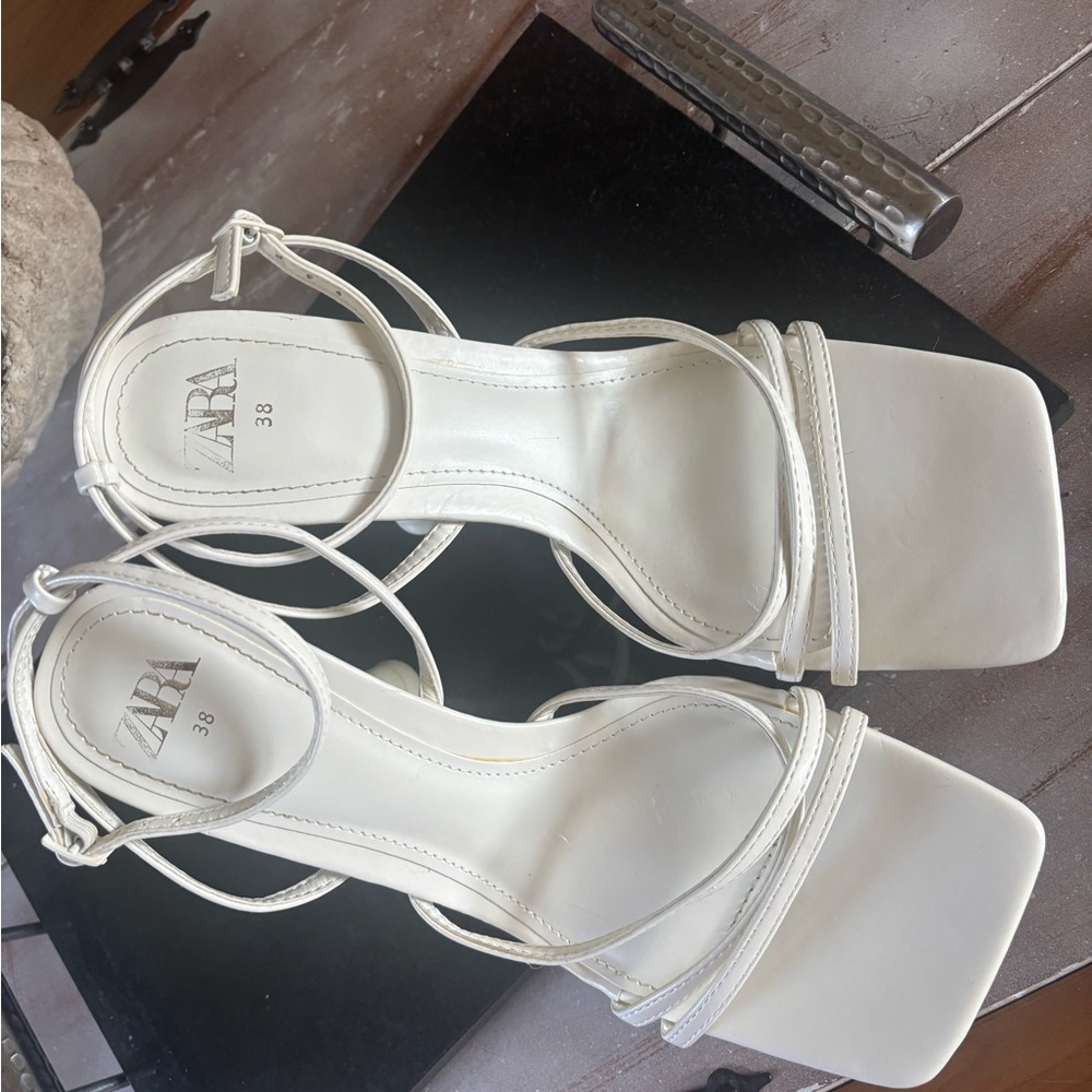 Zara Elegant White Heels